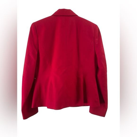 Lands end vintage red wool collared blazer suit jacket - Picture 4 of 5